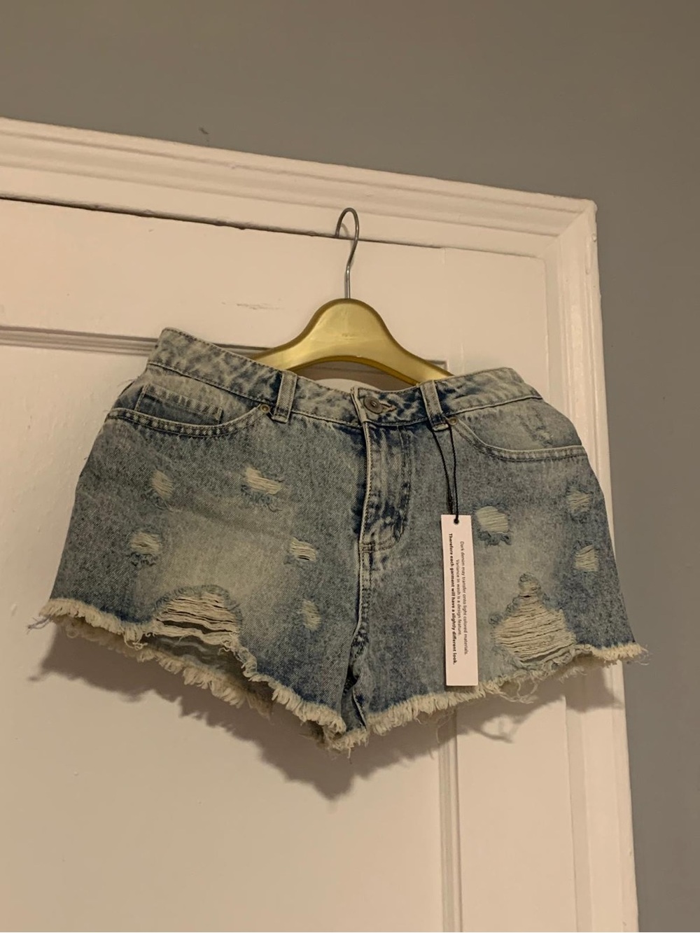 Highway Jeans Light Blue Distressed Denim Shorts